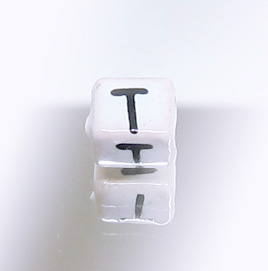 Buchstabenwürfel Keramik 7mm T
